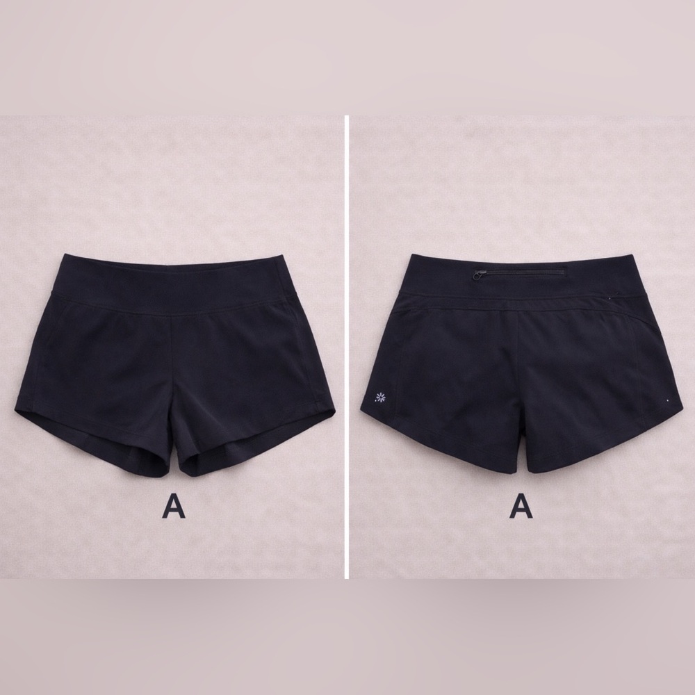 Athleta Black Athletic Shorts with Back Zip Pocket - Picture 2 of 9